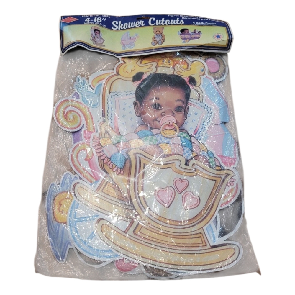 vintage baby shower cutouts african american black baby 1993 beistle creations